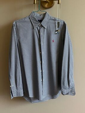 Polo Ralph Lauren Men's ‎ Blue Plaid Classic Fit Cotton Button Down Shirt Sz LG